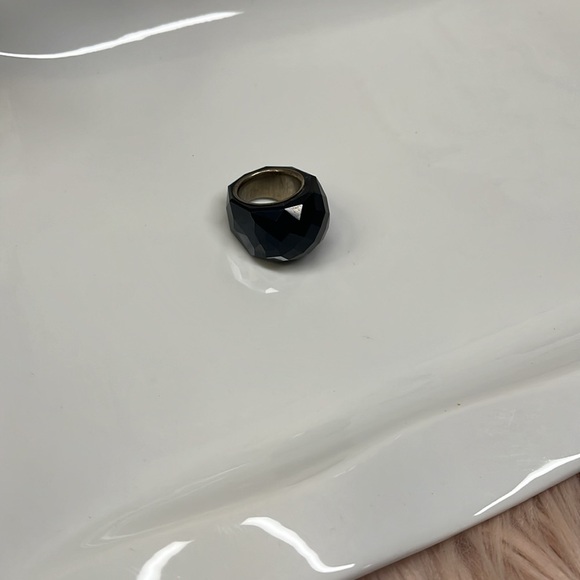 Daniel Swarovski Black Crystal Paris Ring with a Silver Tone Interior Band Color - Picture 5 of 9